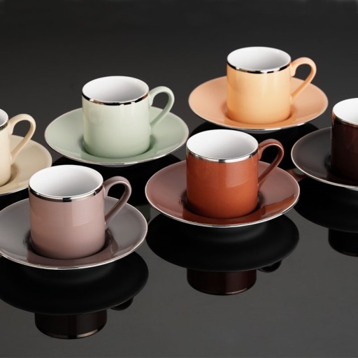 Set de cafea Kutahya Porselen, RU12KT15220, 12 piese, portelan