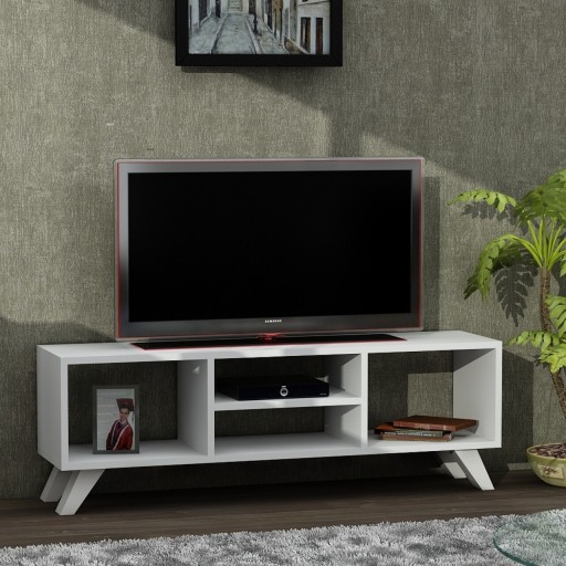 Comoda TV, Wooden Art, Yaren White, 125x41x29.5 cm