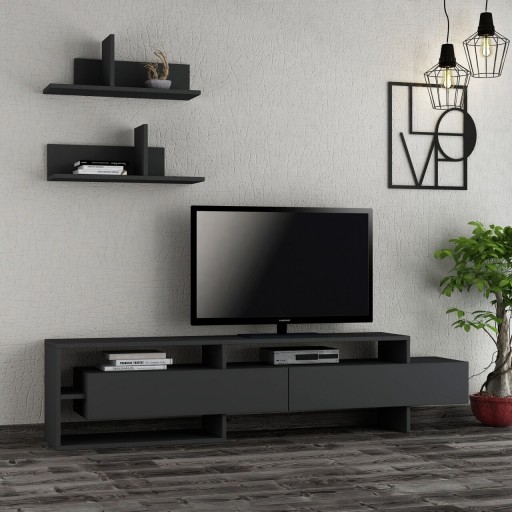 Comoda TV, Homitis, Gara - Anthracite, 32x180x42 cm