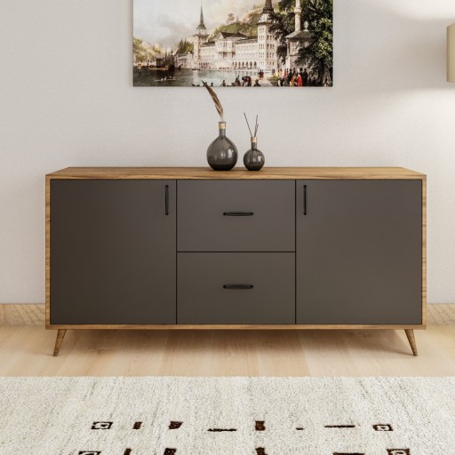 Comoda Cordoba, Kalune Design, 160x40x77 cm, antracit