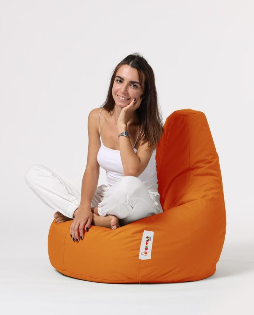 Fotoliu puf, Bean Bag, Ferndale Drop L, 80 x 80 cm, poliester impermeabil, portocaliu