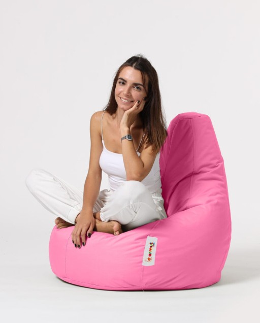 Fotoliu puf, Bean Bag, Ferndale Drop L, 80 x 80 cm, poliester impermeabil, roz