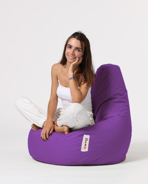 Fotoliu puf, Bean Bag, Ferndale Drop L, 80 x 80 cm, poliester impermeabil, mov