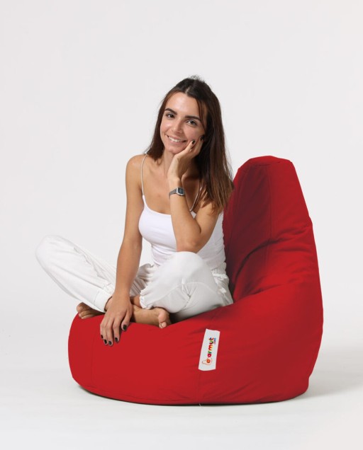 Fotoliu puf, Bean Bag, Ferndale Drop L, 80 x 80 cm, poliester impermeabil, rosu