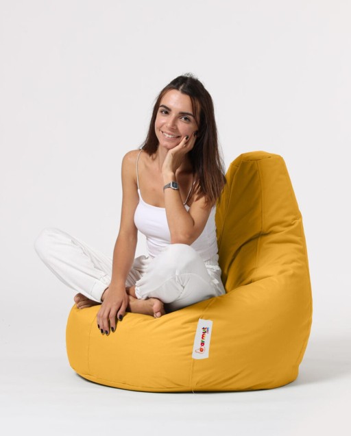 Fotoliu puf, Bean Bag, Ferndale Drop L, 80 x 80 cm, poliester impermeabil, galben