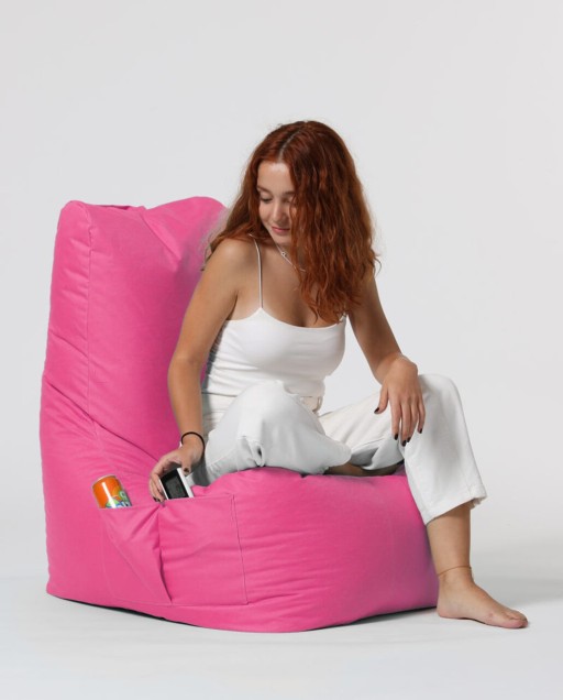 Fotoliu puf, Bean Bag Ferndale, Diamond, 60 x 90 cm, poliester impermeabil, roz