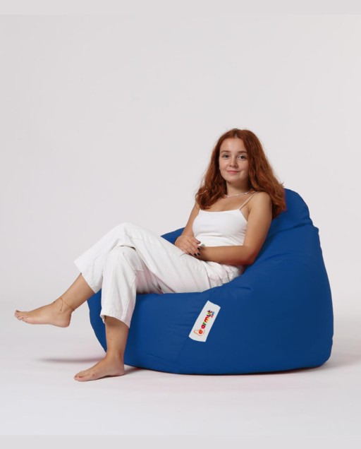 Fotoliu puf, Bean Bag, Ferndale Premium XXL, 115 x 130 cm, poliester impermeabil, albastru