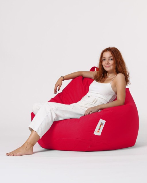 Fotoliu puf, Bean Bag, Ferndale Premium XXL, 115 x 130 cm, poliester impermeabil, rosu