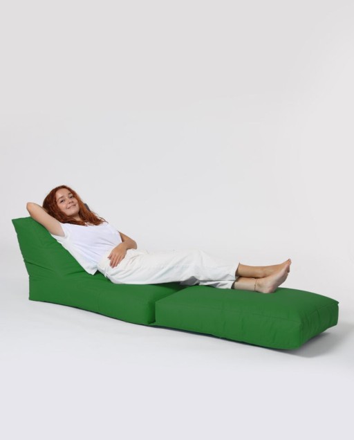 Fotoliu extensibil, Siesta, Ferndale Bean Bag, 55 - 180 cm, poliester impermeabil, verde