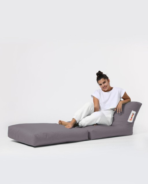 Fotoliu extensibil, Siesta, Ferndale Bean Bag, 55 - 180 cm, poliester impermeabil, gri fumuriu