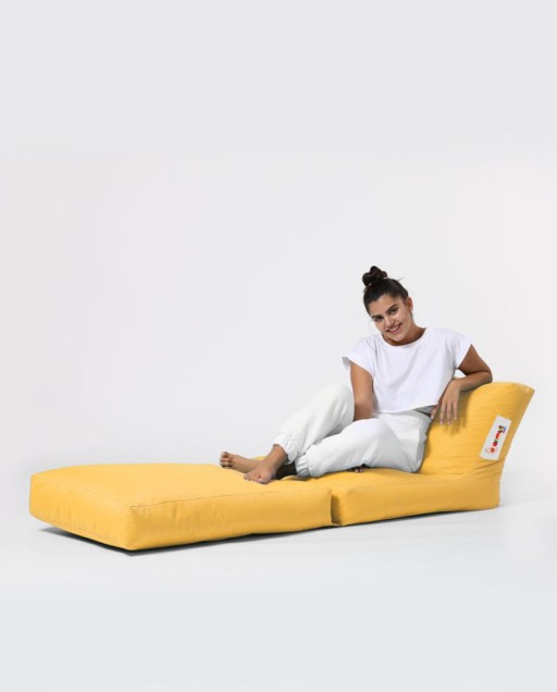 Fotoliu extensibil, Siesta, Ferndale Bean Bag, 55 - 180 cm, poliester impermeabil, galben