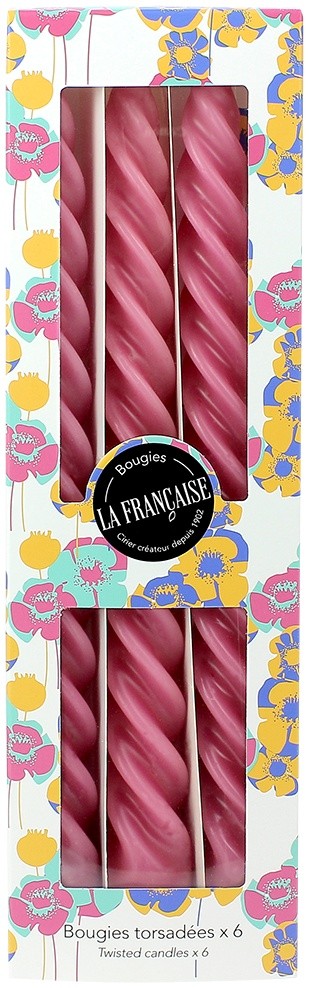 Set 6 lumanari La Francaise Les Petits Bonheurs de Printemps Twist'n Light Rose Candy