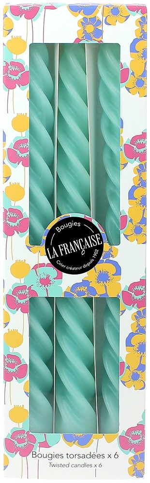 Set 6 lumanari La Francaise Les Petits Bonheurs de Printemps Twist'n Light Vert Menthe