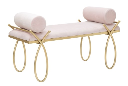 Bancheta Ribbon Pink, Mauro Ferretti, 112.5 x 49 x 53 cm, fier/poliester