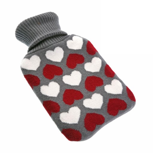 Perna cu apa calda Sweet Hearts, Versa, 16 x 26 cm, textil/cauciuc