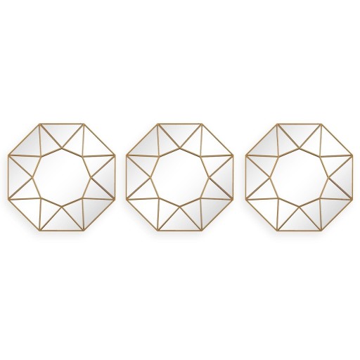 Set 3 oglinzi decorative Estrella, Versa, 25 x 25 cm, plastic