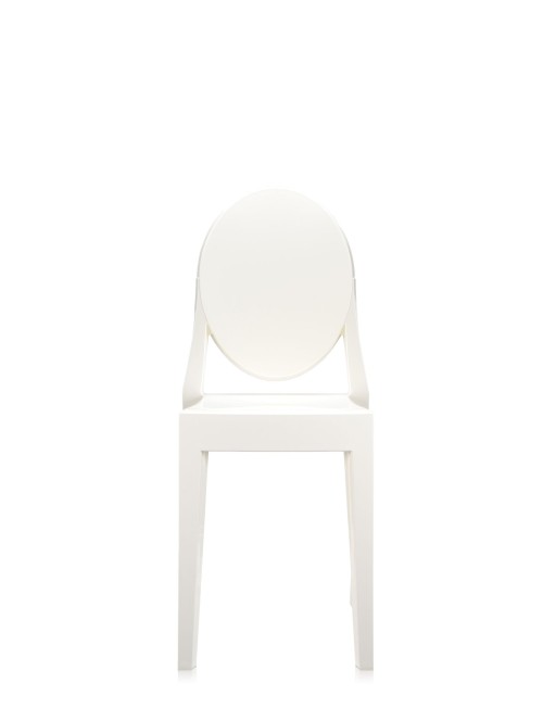 Set 2 scaune Kartell Victoria Ghost design Philippe Starck alb lucios