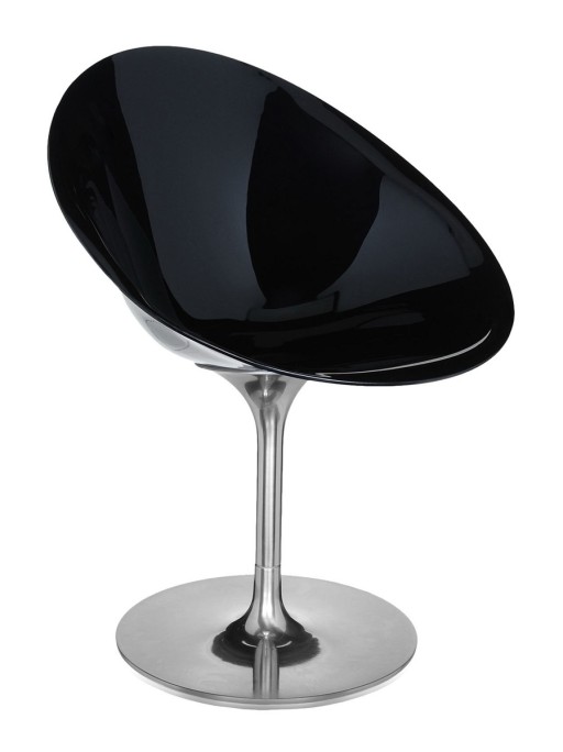 Scaun rotativ Kartell Ero/S/ design Philippe Stark negru lucios