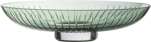 Bol decorativ Zwiesel Glas Signum design Bernadotte & Kylberg handmade 34cm verde fumuriu