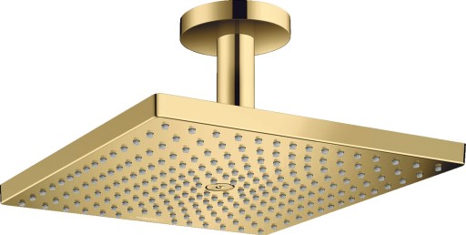 Palarie de dus Hansgrohe Raindance E 300 Air crom si brat de tavan 100mm gold optic lustruit