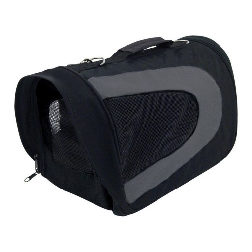 Transportor pentru caini, Gloria Gloss, pliabil, 35 x 22 x 23 cm, marimea S, 4 kg, negru/gri