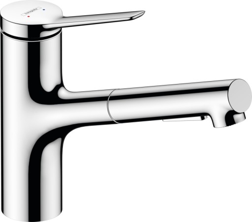 Baterie bucatarie Hansgrohe Zesis M33 150 ECO dus extractibil cu 2 tipuri de jet crom