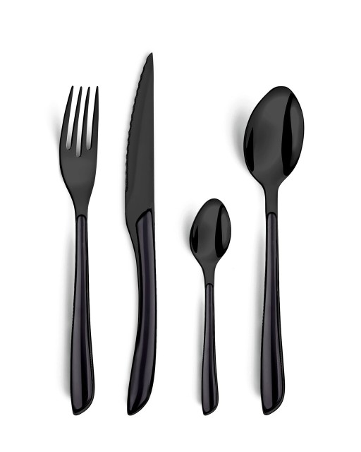 Set tacamuri 16 piese, Amefa, Trend Lumino, inox, negru