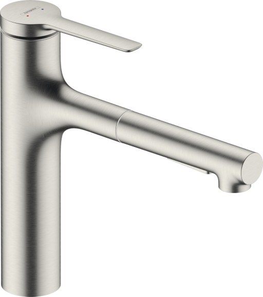 Baterie bucatarie Hansgrohe Zesis M33 160 dus extractibil cu 2 tipuri de jet inox optic