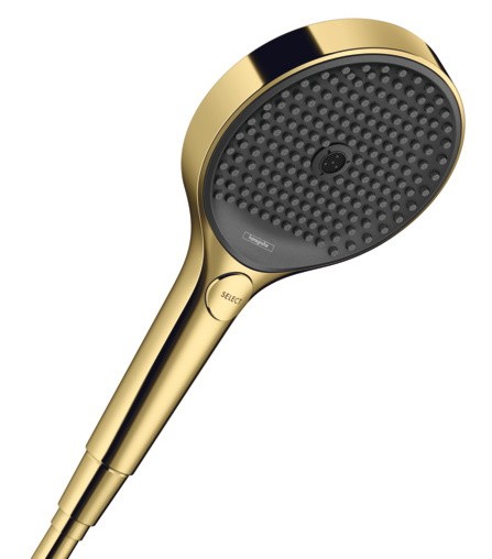 Para de dus Hansgrohe Rainfinity 130 EcoSmart Select 9l/min 3 jet gold optic lustruit