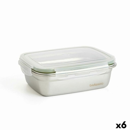 Set 6 caserole, Bidasoa, Theo, 850 ml, inox/plastic