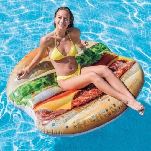 Saltea gonflabila Hamburger, Intex , 145x142 cm, polivinil, multicolor