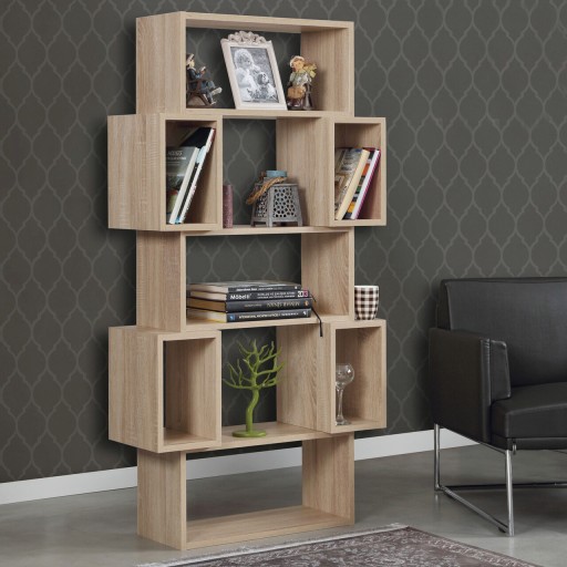 Corp biblioteca, Comforty, Box, 84x160x30 cm, Stejar deschis