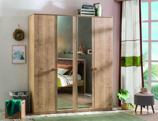 Dulap pentru haine, Çilek, Mocha 4 Doors Wardrobe, 182x210x56 cm, Multicolor