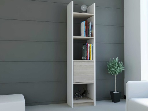 Corp biblioteca, Decorotika, Esbi 103, 33.1x150x29.5 cm, Alb / Cordoba