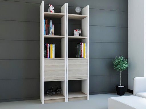 Corp biblioteca, Decorotika, Esbi 102, 66.2x150x29.5 cm, Alb / Cordoba