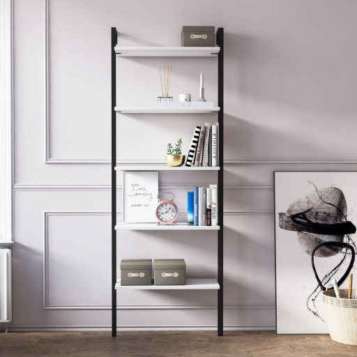 Corp biblioteca, Minima, Magliana, 66.5x180x29.5 cm, Alb/Negru