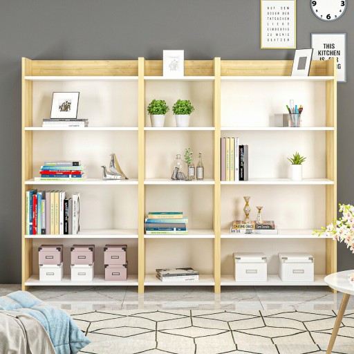 Corp biblioteca, Olivia, Amy 3, 175.8x150x29.6 cm, PAL, Stejar Safir / Alb