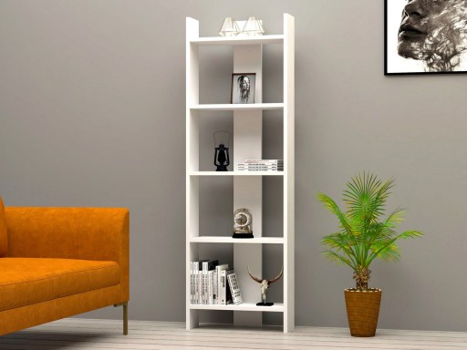 Corp biblioteca, Puqa Design, Virba, 52.4x149x22.6 cm, PAL, Alb