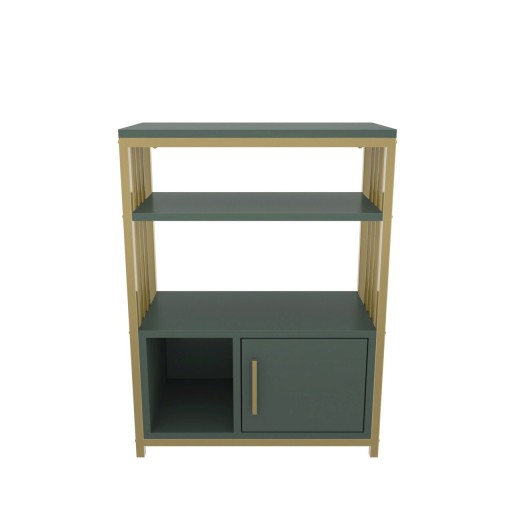 Corp biblioteca, Zena Home, Letos, 60x80x29.6 cm, PAL, Verde / Aur