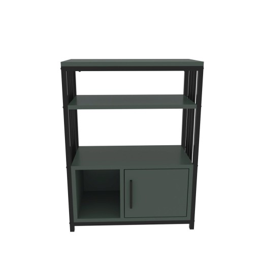 Corp biblioteca, Zena Home, Letos, 60x80x29.6 cm, PAL, Verde/Negru