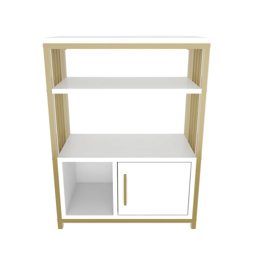 Corp biblioteca, Zena Home, Letos, 60x80x29.6 cm, PAL, Alb/Auriu