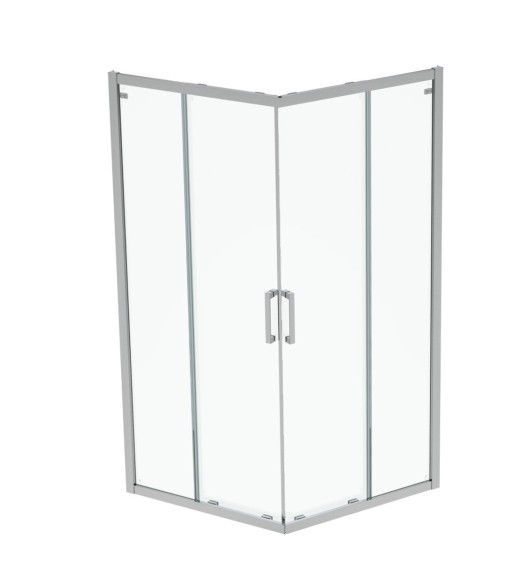 Cabina de dus patrata Ideal Standard Connect 2 90x90cm cu usi culisante sticla 6mm tratata IdealClean