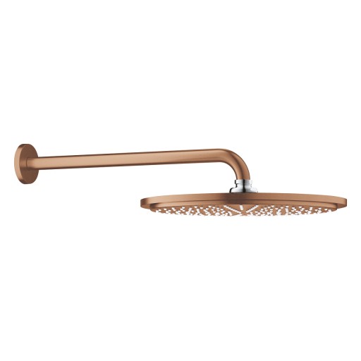 Palarie de dus Grohe RainShower Cosmopolitan 310 38cm si brat de dus 38cm de perete brushed warm sunset