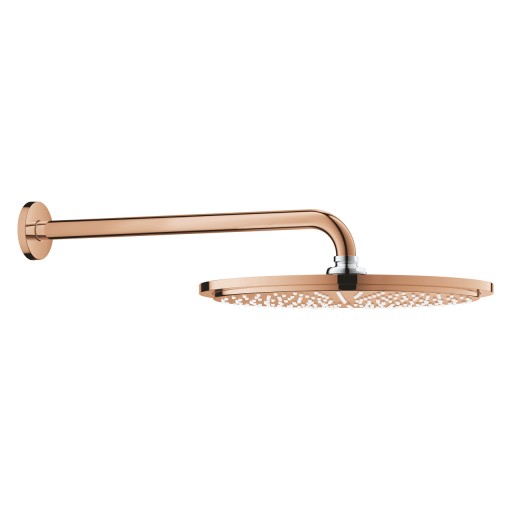 Palarie de dus Grohe RainShower Cosmopolitan 310 38cm si brat de dus 38cm de perete warm sunset