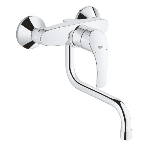 Baterie bucatarie Grohe Eurosmart de perete proiectie 217mm crom