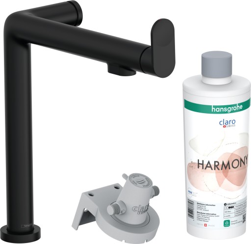 Baterie bucatarie Hansgrohe Aqittura M91 240 cu 3 cai si sistem filtrare negru mat