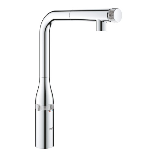 Baterie bucatarie Grohe Essence SmartControl cu dus extractibil pipa L crom