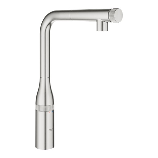 Baterie bucatarie Grohe Essence SmartControl cu dus extractibil pipa L supersteel