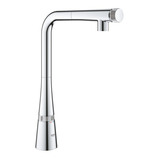 Baterie bucatarie Grohe Zedra SmartControl cu dus extractibil pipa L crom