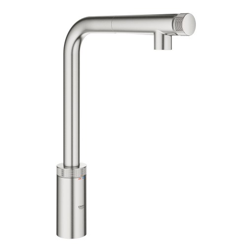 Baterie bucatarie Grohe Minta SmartControl cu dus extractibil pipa L supersteel